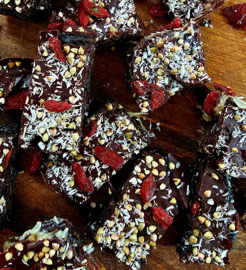 Delish Dark Chocolate and Tahini Date Bark ♡